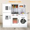 Arlopu Kids Kitchen Playset, Wooden Pretend Play Toy Set w/Realistic Design, Lights Sounds, Pots Pans Utensils for Boys Girls Ages 3+ (White) view 2