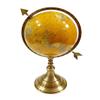 15" Brass World Map Globe Handcrafted with Antique finish, Table Top Decorative, Globe Engraved Armillary, Gift Items view 1