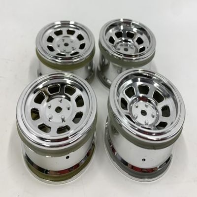 Ancalos HPI #3861#3857 HPI Sprint 2 Nitro RS4 3 Evo 1/10 WHEELS/RIMS F:26MM R:31MM VINTAGE STOCK CAR WHEEL CHORME 6MM OFFSET