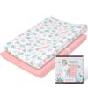 100% Cotton Crib Sheets and Changing Pad Covers Bundle Set 4 Pack, (Jungle Leaves + Flamingo Baby Sheets for Girl or Boy) view 3