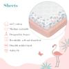 100% Cotton Crib Sheets and Changing Pad Covers Bundle Set 4 Pack, (Jungle Leaves + Flamingo Baby Sheets for Girl or Boy) view 4