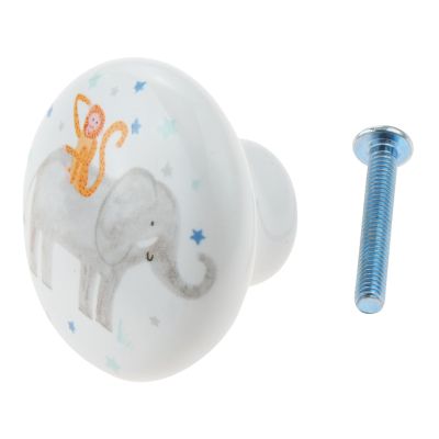 1pc Kids Room Ceramic Cute Handle Cabinet Wardrobe Kitchen Garden Door Cupboard Drawer Pulls Knob Furniture Hardware - (Color: A)