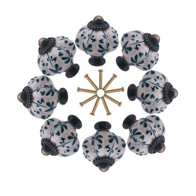 10x Ceramic Porcelain Knob and Handles Pumpkin Shaped Children Room Hardware Drawer Cabinet Knobs for Kids/Children - (Color: Model A)