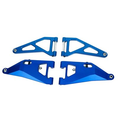 BeaxTurbo Racing Upgrade Parts CNC Aluminum 7075# Front Upper&Lower Arms for LOSI Super Baja Rey SBR 2.0 1/6 (Blue)