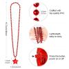 NUDALA 12 Pack Red Glow Star Necklace Bulk Beaded Necklaces for July 4th Halloween Christmas Decorations Mardi Gras Party Favors view 2