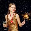 NUDALA 12 Pack Red Glow Star Necklace Bulk Beaded Necklaces for July 4th Halloween Christmas Decorations Mardi Gras Party Favors view 4