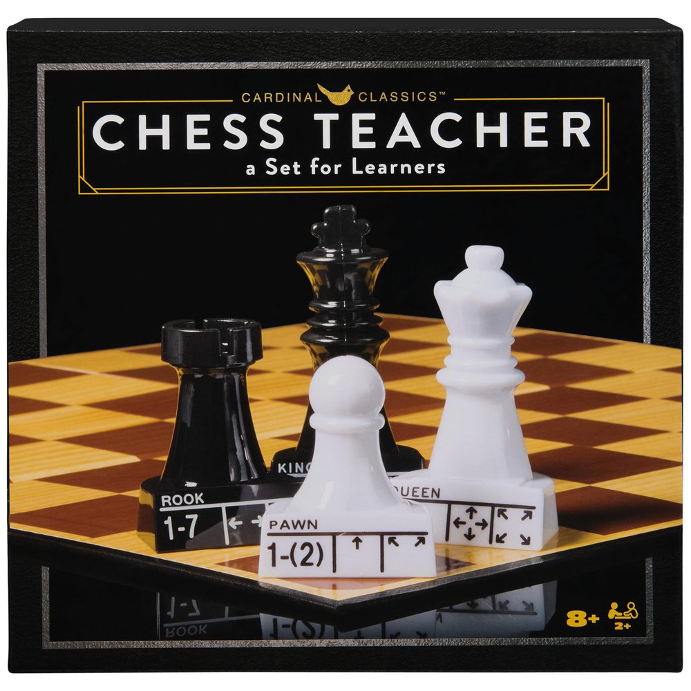 Spin Master Games, Cardinal Classics Chess Teacher, Learn to Play Strategy Board Games for Beginners, Chess Set for Kids, Valentine's Day Gifts for Couples, 2 Players, for Ages 8 & Up