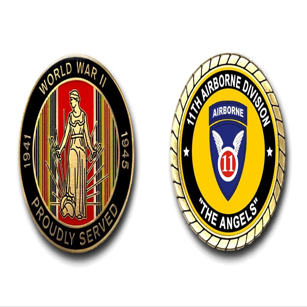 11th Airborne Division The Angels WWII Service Challenge Coin