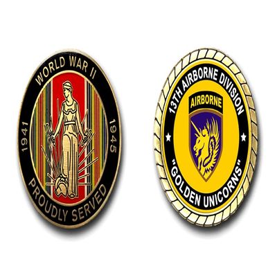 13th Airborne Division Golden Unicorns WWII Service Challenge Coin