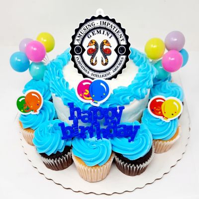 Gemini Themed 7 Piece Birthday Cake Topper Set