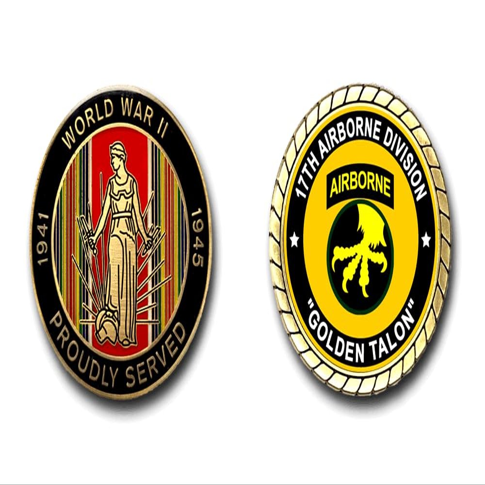 17th Airborne Division Golden Talon WWII Service Challenge Coin