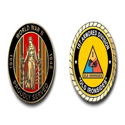 1st Armored Division Old Ironsides WWII Service Challenge Coin