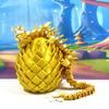 3D Printed Dragon with Dragon Egg, 12 Inches Fidget Dragon Toy, Gold and White Cherry Blossom Dragon Toy, Fidget ADHD Autism Toy, Executive Desk Toy D071-GE view 3