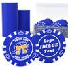 100 Custom Poker Chips, 37MM Custom Drink Tokens Personalized Logo, Image and Text, Double Side UV Full Color Printing Custom Drink Chips for Bar, Party, Business Cards, Company Logo and Promotions view 1