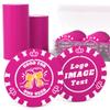 100 Custom Poker Chips, 37MM Custom Drink Tokens Personalized Logo, Image and Text, Double Side UV Full Color Printing Custom Drink Chips for Bar, Party, Business Cards, Company Logo and Promotions view 1