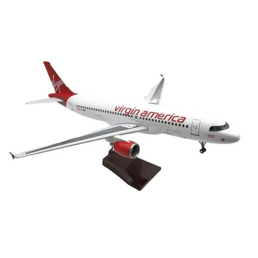 Scale Aircraft 47CM for A320 Virgin America Model Metal 320 Aircraft Model Diecast Plane Model Simulated Scale Aircraft Suitable for Display(No Light)