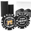 100 Custom Poker Chips, 37MM Custom Drink Tokens Personalized Logo, Image and Text, Double Side UV Full Color Printing Custom Drink Chips for Bar, Party, Business Cards, Company Logo and Promotions view 1