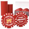 100 Custom Poker Chips, 37MM Custom Drink Tokens Personalized Logo, Image and Text, Double Side UV Full Color Printing Custom Drink Chips for Bar, Party, Business Cards, Company Logo and Promotions view 1
