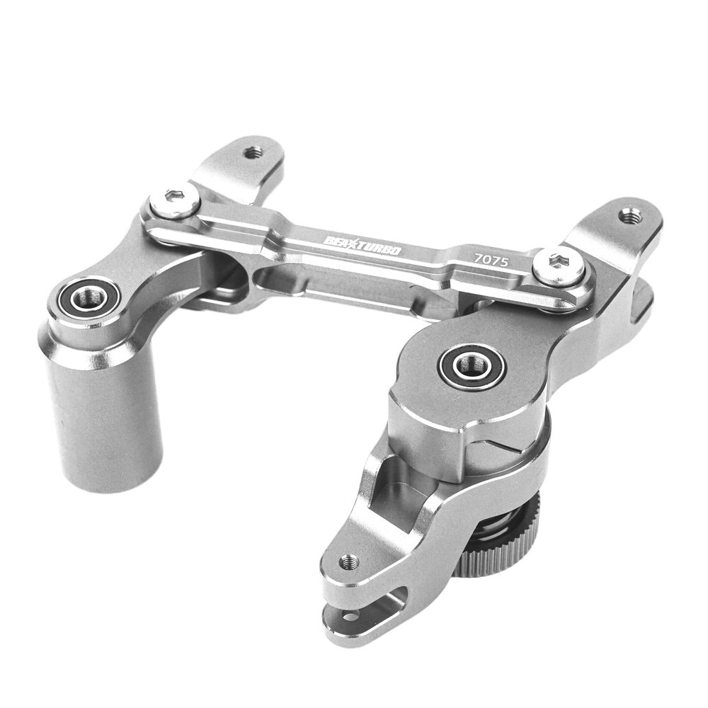 BEAXTURBO Racing Upgrade Parts CNC Aluminum7075 Servo Steering Bell Crank Assembly for TRAXXAS XRT1/6 8S (Silver)
