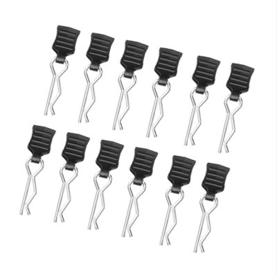RC Upgrade Accessories for Axial for SCX10 for TRX-4 for MJX for Hyper Go 1/10 1/14 1/8 RC Car Parts Metal R-Type Car Shell Body Fixed Clips Pin with Tab Accessories(1/10 12PCS)