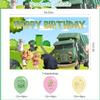 Ezcpigei Trash Truck Birthday Banner - 5x3ft, Green, 18pcs Balloons, Indoor, Wall Mount, Rectangular, Standard Banner, Waste Management Facility/Garbage Dump Theme, Children, Birthday Occasion view 2