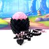 3D Printed Dragon with Dragon Egg, 12" Black and Red Cherry Blossom Dragon, Fidget Desk Toy, Flexible ADHD, Autism, Relief Anxiety D083-BPE view 3