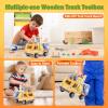 Aliex 38PCS Kids Wooden Truck Tool Set with Toy Drill for Toddlers Ages 3 4 5 6,Montessori STEM Educational Learning Construction Workbench Pretend Play Tool Kit,Birthday Sensory Gift for Boys Girls view 3