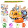 Aliex 38PCS Kids Wooden Truck Tool Set with Toy Drill for Toddlers Ages 3 4 5 6,Montessori STEM Educational Learning Construction Workbench Pretend Play Tool Kit,Birthday Sensory Gift for Boys Girls view 4