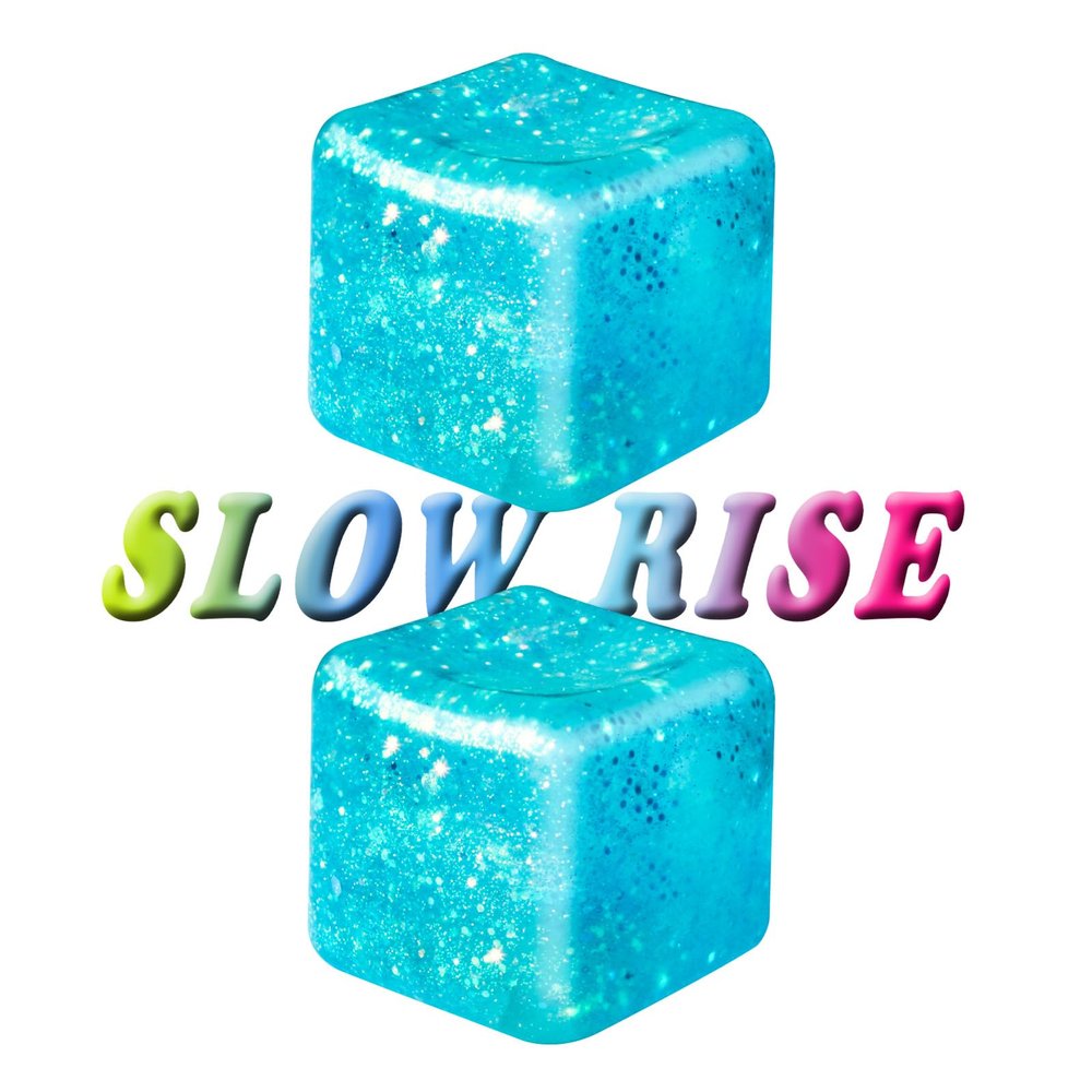 2Pcs Stress Cubes Slow Rise Glitter Squishy Cube Nice Relief Balls Jelly Fidget Toys for Kids Adults Squeeze Sensory Pack for Anxiety, Autism, Funny Gifts for Holiday/Birthday/Classroom(Blue)