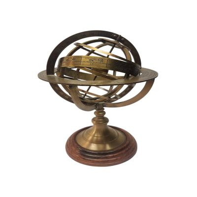 12 Inch Vintage A Paris Chez G Gobille Armillary Arrow Orb Sphere Brass Astrology Globe Handmade.