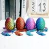 47.5inch 3D Printed Super Large Dragon and Egg,Flexible Animals Fidget Toy Statue,Little Dragon Inside The Egg,Movable Joints,Home Office Decor (Color A) view 3