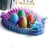 47.5inch 3D Printed Super Large Dragon and Egg,Flexible Animals Fidget Toy Statue,Little Dragon Inside The Egg,Movable Joints,Home Office Decor (Color A) view 4