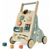 MILEFUN Adjustable Wooden Baby Walker  Montessori Push Toy for 1 Year Old with Rocket-Themed Activity Center, Sit-to-Stand Walker Gift for Boys and Girls view 1