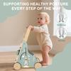 MILEFUN Adjustable Wooden Baby Walker  Montessori Push Toy for 1 Year Old with Rocket-Themed Activity Center, Sit-to-Stand Walker Gift for Boys and Girls view 4