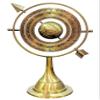 Antique Brass Armillary Sphere With Arrow ~ Nautical Maritime Engraved Globe Handmade. view 1