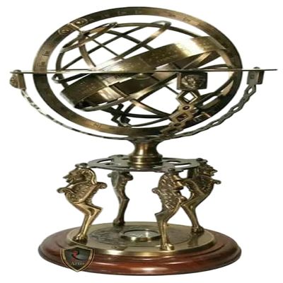 18 Inch Solid Brass Armillary Sphere Vintage Nautical Astrolabe Globe Nautical Decor