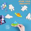 24 Pack Space Themed Party Favors - Kids Birthday Party Rerturn Gifts Treats Goodie Bag Fillers Easter Basket Stuffer Classroom Prizes Exchange Gifts, Wood DIY Keychain Painting Kits Arts Crafts Toys view 2