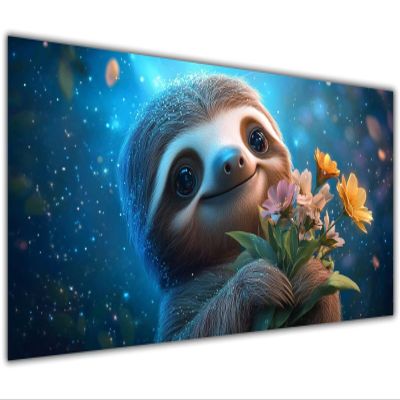50x100cm Large Paint by Numbers Kit for Adults Cartoon Paint by Numbers SlothColored Oil Canvas Art Kit with Acrylic Pigment and Brushes for Home Wall Decor Crafts Man Women Hobbies Girls Gifts KL-82