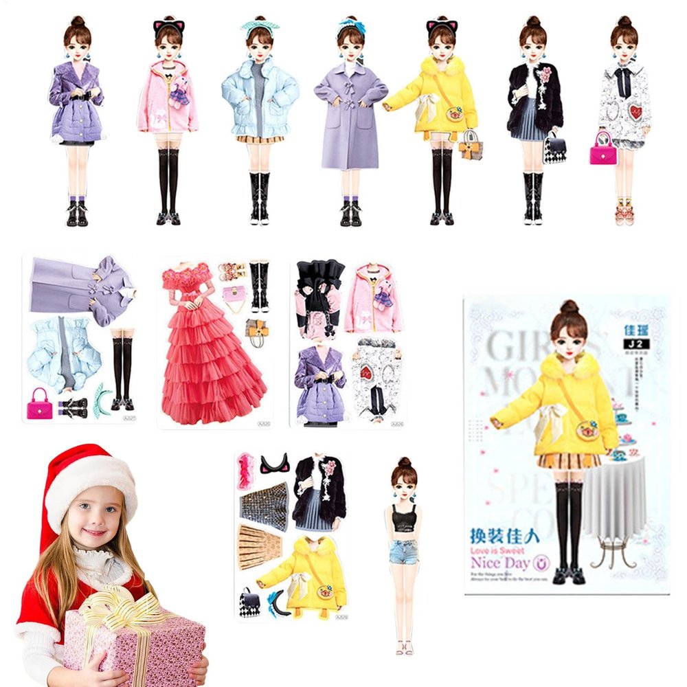 Sticker Activity Book Princess - Magnetic Princess Dress up Paper Doll Book, Princess Dress up Sticker Book, Princess Magnet Stickers Book, Magnetic Dress up Sticker Book for Girls Aged 3+