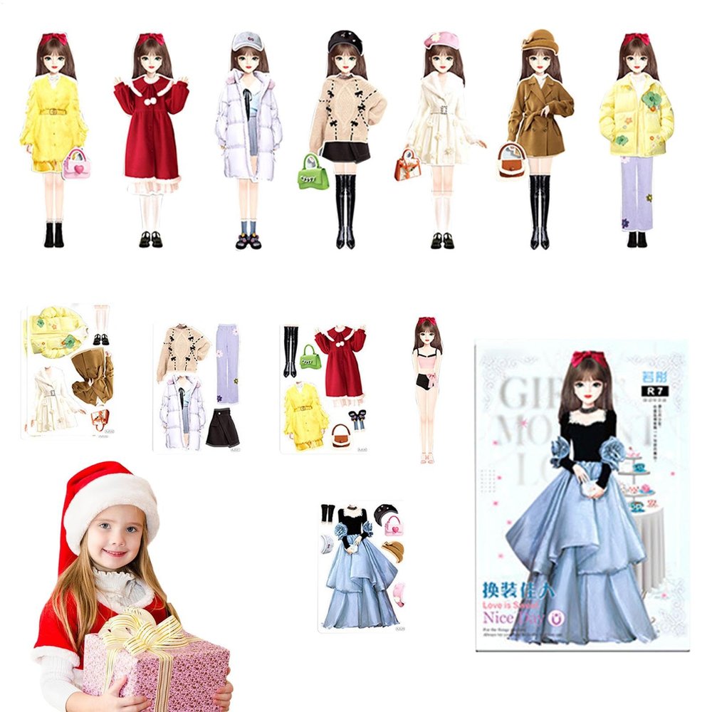 Sticker Activity Book Princess - Magnetic Princess Dress up Paper Doll Book, Princess Dress up Sticker Book, Princess Magnet Stickers Book, Magnetic Dress up Sticker Book for Girls Aged 3+