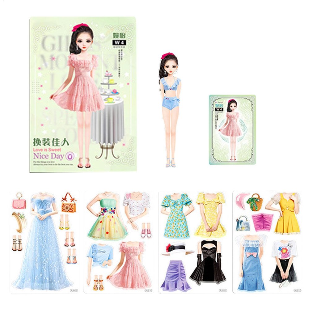 Dress up Sticker Books for Girls - Magnetic Princess Dress up Paper Doll Book, Magnetic Princess Dress up Paper Dolls, Princess Magnet Stickers Book, Magnetic Dress up Sticker Book for Girls Aged 3+