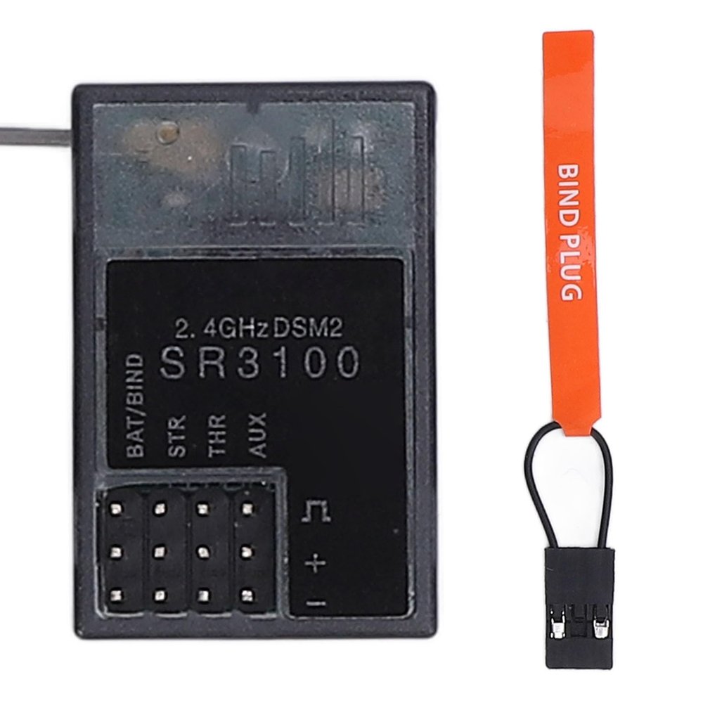 3 Channel SR3100 Receiver with Fastest Response, Compact Size, and DSM2 Technology, 2.4GHz 3 Channel Modulation for DX3R, DX5C