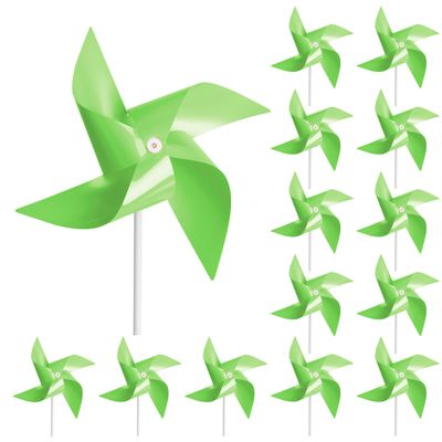 150 Pack Pinwheels for Kids, Fun Carnival Toys and DIY Party Favors, Outdoor Decor Wind Spinners for Yard and Garden, Light Green (150 PCS)
