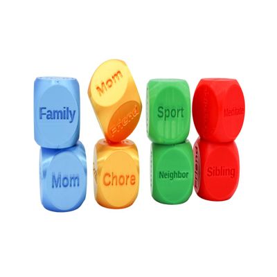Activity Dice Set of 2 Fun Pair of Interactive Dice for Activities and Play (Blue Sparkle)