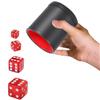ibasenice 1pc Pu Leather Dice Cup with Transparent for Entertainment Games Shaking Box for Parties and Ktv Bars Easy to Clean and Use view 2