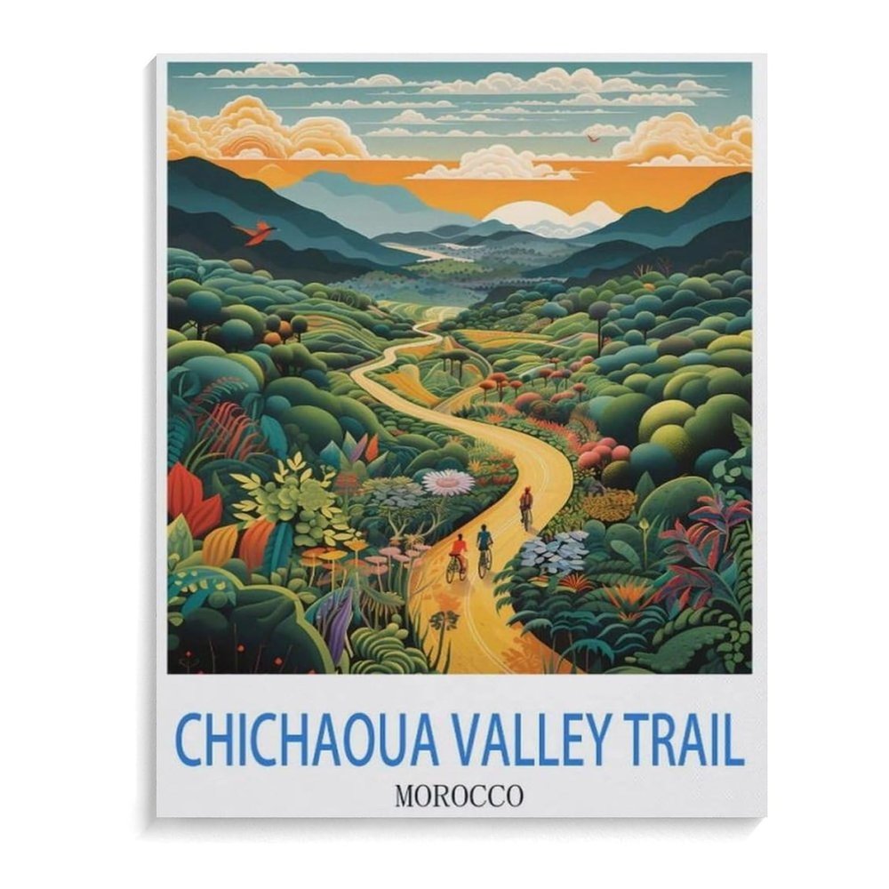 1000PcsVintage Travel Poster Chichaoua Valley MoroccoJigsaw Adult Decompression Game Puzzle Students Toy for Children Christmas Birthday Gifts50x70cm-D67