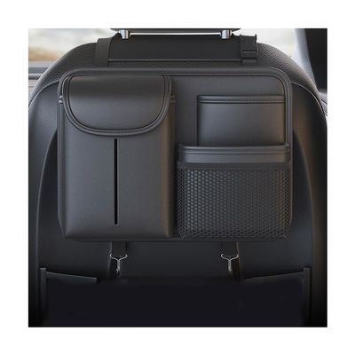 YUFENGLIHAI Car Seat Back Organizer for Peugeot 108 208 308 T7 T9 3008 307 5008 4007 4008, PU Leather Backseat Storage Bag Hanging Foldable Multi-Pocket Storage Travel Accessories,A/Black