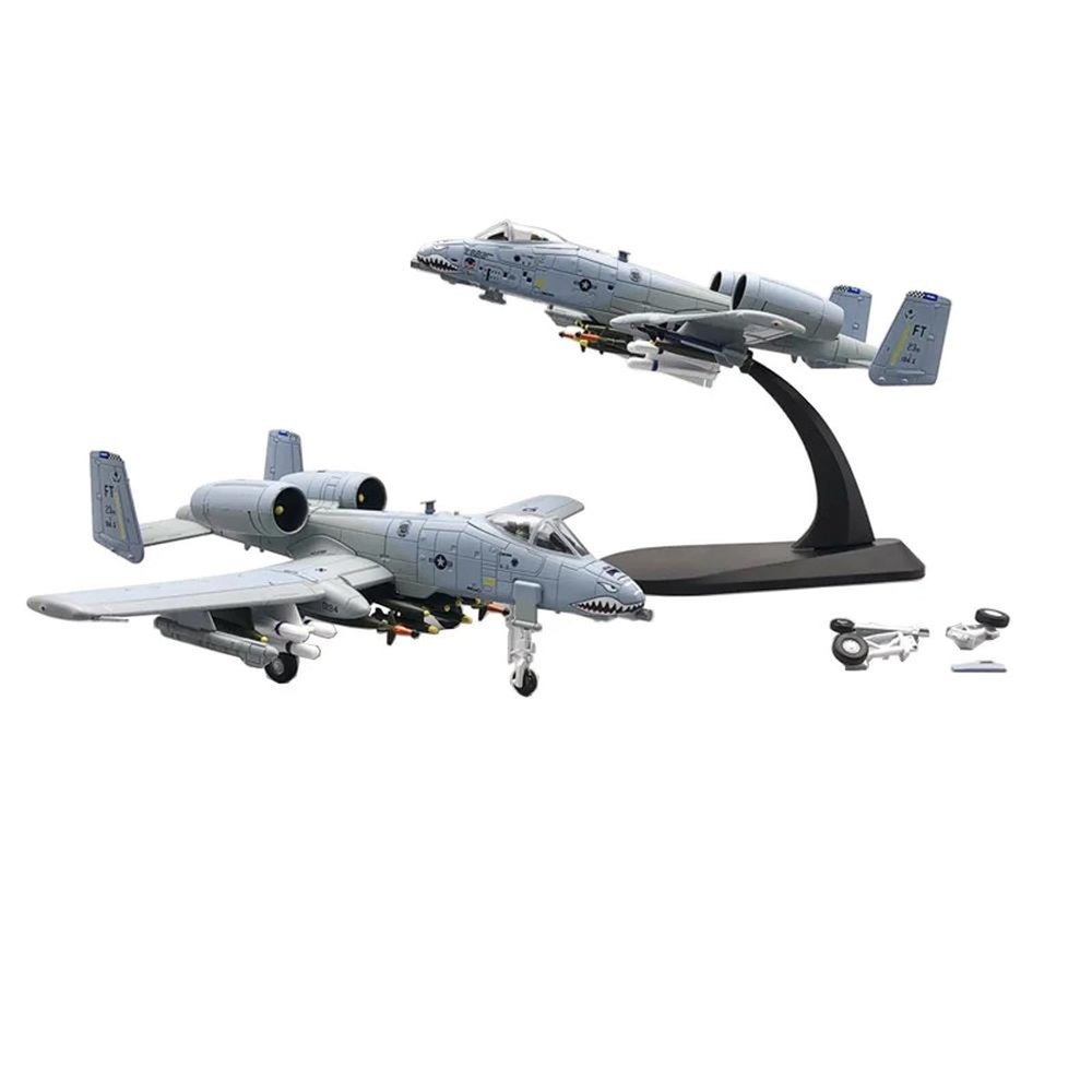 Die Cast Plane 1/100 Scale A-10 A10 for Thunderbolt II Warthog Hog Attack Plane Fighter Diecast Metal Aircraft Model Finished Metal Airplane(A-10C Shark HH)
