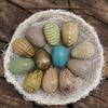 12 Pieces Handcrafted Wooden Easter Eggs, Multi-Coloured Fake Eggs (2.75"x2") Easter Decorations, Wooden Egg Decor for Spring Holiday, Table Centerpieces, and Festive Home Accents. view 2