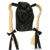 monbvxcerk atex Mask Rubber Hood with Double Blond Ponytail Wigs Beautiful Girl Headgear Club Cosplay (M) view 2